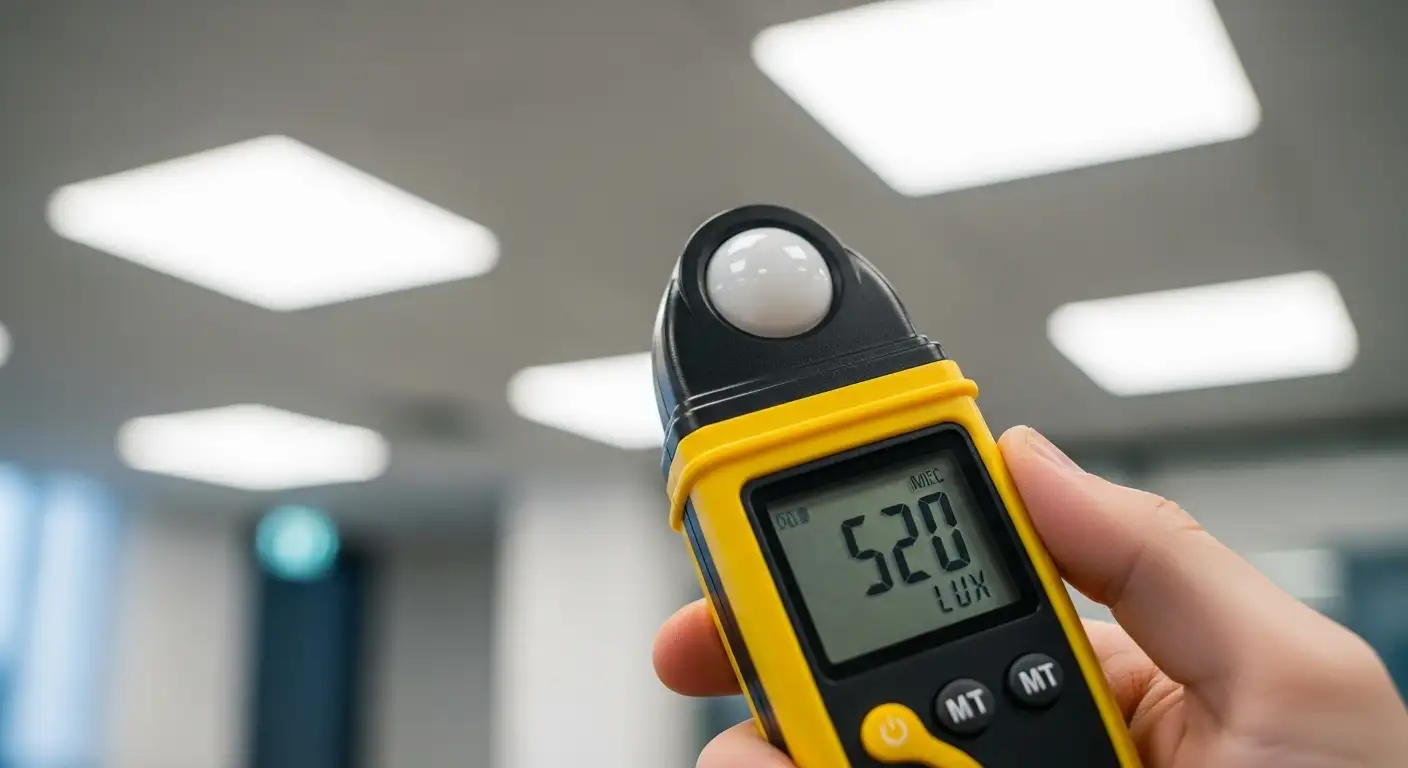 Medição de iluminância e refletância em ambientes residenciais, comerciais e industriais