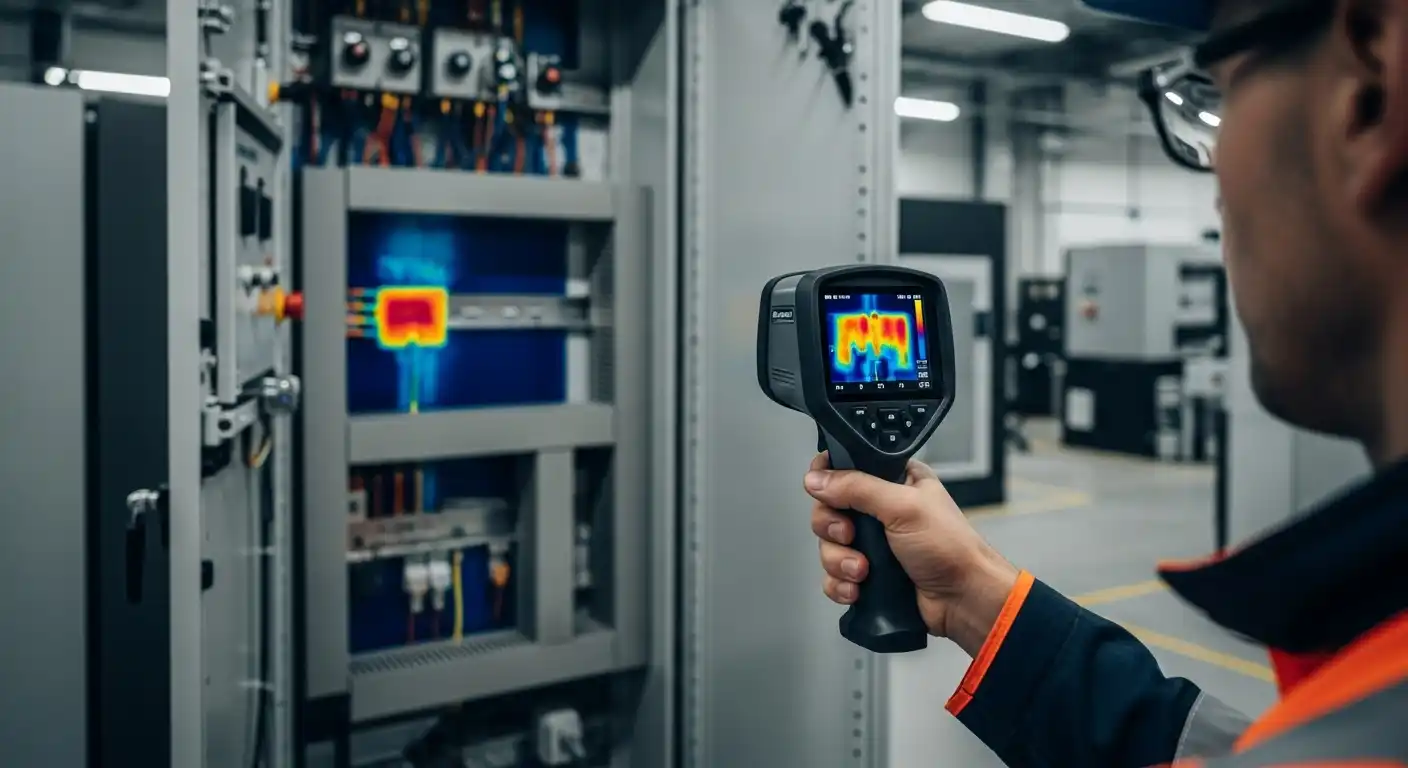 Inspeção elétrica com termografia e câmera térmica para prevenção de falhas